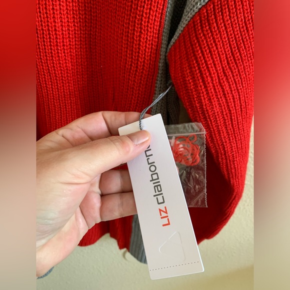 Liz Claiborne Red and Grey Striped Sweater NWT🌴 - Picture 6 of 7